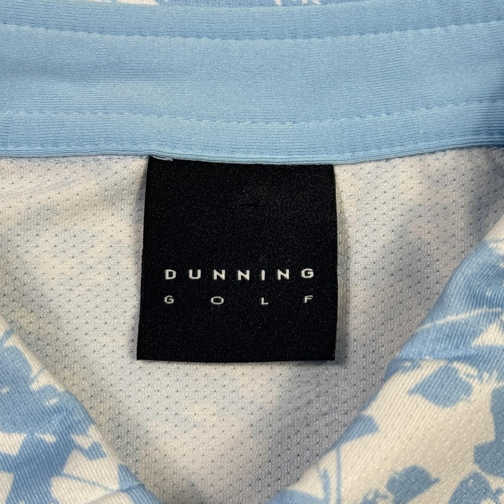 Dunning Golf Polo Shirt Mens Large Blue Short Sleeve Abstract Graphic Print Logo - Picture 2 of 11